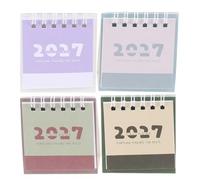 4 Pezzi Calendario da Tavolo 2026-2027 Planner Mensile Mini | Carta, Supporto Stabile e Sfogliamento Fluido, per Scrivania Studio e Ufficio, Controllo Abitudini