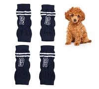 4 Pezzi Calze Invernali Morbide In Cotone Caldo Per Cani Da Compagnia, Protezione Articolare Elegante Motivo a Lettera Per Cani Di Piccola Taglia e Gatti S