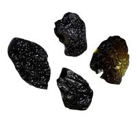 4 Pezzi Campione Meteorite 2,5-3,5cm in Nero per Insegnamento | Materiale Meteorite, Nero, per Festa e Compleanno, Supporto Didattico, Regalo Creativo, Oggetto da Collezione