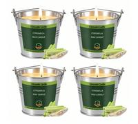 4 pezzi Candele alla citronella per esterni, lattine di metallo creative e anti-perdita, candele alla citronella per esterni, candele in lattine di metallo, cera di soia naturale, candele aromaterapic