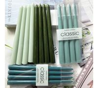 4 pezzi Candele verdi da 10 pollici, senza fumo e senza odore, lunga durata, candele da chiesa e preghiera, adatte per Natale, Avvento, decorazione della casa, festival, feste di compleanno, matrimoni