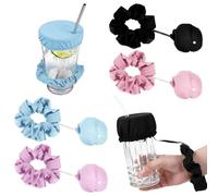 4 pezzi Cap Scrunchie fascia per capelli per drink Cover, protezione per bevande, antipicco, copertura per bevande per protezione alcolica, riutilizzabile, per copertura delle bevande (multicolore)