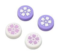 4 Pezzi Cappucci per Impugnatura per il Pollice per Switch per Joystick Console Switch Lite, Simpatico Fiore di Ciliegio in Morbido Silicone Antiscivolo Copri Pulsanti per (PURPLE)