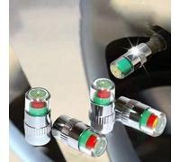 4 Pezzi Cappucci per monitoraggio pneumatici con sensore di pressione, indicatore di pressione pneumatici, avviso di pressione pneumatici, adatto per biciclette e automobili per il monitoraggio della