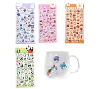 4 Pezzi Carino Adesivi Per Bottiglia D'acqua - Adesivi Glitter | Carini Adesivi Decorazione Bottiglie, Decalcomanie Estetica 3D Per La Scuola Per Bambini In Auto