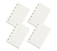 4 Pezzi Carta di Ricambio a Righe A7 a 6 Fori per Quaderno | Bianca, Scorrevole e Resistente alle Sbavature, per Casa e Classe, Pagine Compatte da Gestire