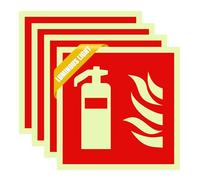 4 pezzi cartello estintore in PVC retroilluminato autoadesivo estintore 150 x 150 mm secondo ISO per interni ed esterni