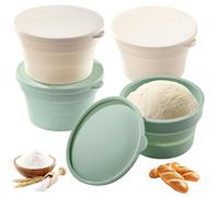 4 Pezzi Cassetta Lievitazione Pizza, Pieghevoli, Resistenti al Calore e Resistenti a Freddo, Non Facili da Attaccare, Cesto di Fermentazione del Pane, Riutilizzabile, Adatto All'impasto Fermentato