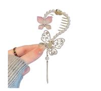 4 pezzi catena da donna nappa farfalla artiglio for capelli copricapo di grandi dimensioni clip for coda di cavallo tinta unita scava fuori(Color7)