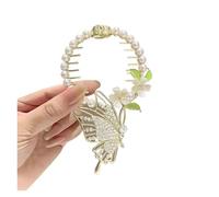 4 pezzi catena da donna nappa farfalla artiglio for capelli copricapo di grandi dimensioni clip for coda cavallo tinta unita scava fuori(Color2)