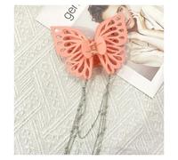4 pezzi catena da donna nappa farfalla artiglio for capelli copricapo di grandi dimensioni clip for coda cavallo tinta unita scava fuori(Pink)