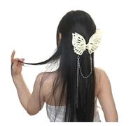 4 pezzi catena da donna nappa farfalla artiglio for capelli copricapo di grandi dimensioni clip for coda cavallo tinta unita scava fuori(Beige)