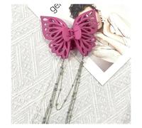 4 pezzi catena da donna nappa farfalla artiglio for capelli copricapo di grandi dimensioni clip for coda cavallo tinta unita scava fuori(Color12)