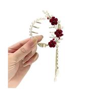 4 pezzi catena da donna nappa farfalla artiglio for capelli copricapo di grandi dimensioni clip for coda cavallo tinta unita scava fuori(Color5)