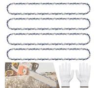 4 Pezzi Catena Per Motosega, 3/8" 1,3 Mm 52tg 35 Cm Catena Di Ricambio, Catene Per Motosega, 52 Maglie Di Trasmissione, Catena Di Ricambio Catena Professionale Adatta A Varie Motoseghe