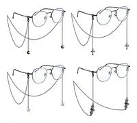 4 pezzi Catena per occhiali stile gotico con pipistrello e luna - Portaocchiali con pendente a forma di pipistrello/corvo e pendente a forma di croce/mezzaluna - Cinturino per occhiali unisex adatto p