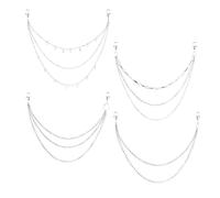4 Pezzi Catena per Pantaloni, Argento Pantaloni di Metallo Catena Punk Gotico Hip-Hop Alla Moda Catena di Pantaloni in Vita Multistrato per Uomo/Donna