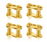 4 Pezzi Catena Principale, Lega di acciaio Robusti Maglia Principale Catena d'Oro Master Link per Motociclo Mini Bici 50cc 70cc 90cc 110cc 125cc ATV Quad 4 Wheeler Pocket Bike, 25H