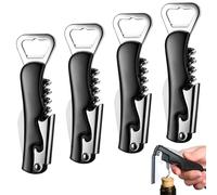 4 Pezzi Cavatappi Professionali, Cavatappi Vino, Apribottiglie Vino, Cavatappi da Sommelier mit Tagliacapsule, Apribottiglie Manuale Adatto a Tutti i Tipi di Sughero e Bottiglie di Birra