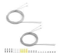 4 Pezzi Cavo Acciaio Rivestito, DEANKEJI Cavo Acciaio per Lampadari 1,5 mm, 2 m Regolabile Sospensione del Cavo, per Appendere Luci Esterne, Pannelli LED, Luci Lineari a Soffitto