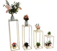 4 pezzi centrotavola per matrimoni in acrilico alto, supporto per fiori trasparente, colonna, vaso geometrico per fiori, elegante espositore per decorazioni da tavola per feste di compleanno e matrimo