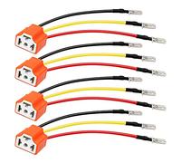 4 Pezzi Ceramica H4 Presa, VooGenzek H4 9003 HB2 Cablaggio, H4 a 3 Pin Adattatore H4 Cablaggio del Faro, per Fari o Fendinebbia, Arancia