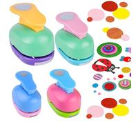 4 Pezzi Cerchio Perforatrice, Punzonatrice per Carta, Perforatrici Decorative, DIY Mini Perforatriceper Scrapbooking, per Scrapbooking Diario Album Cartolina d’auguri Mestiere Artigianato Fai da Te
