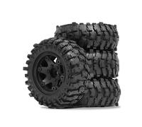 4 Pezzi Cerchioni Beadlock da 88 mm e 1,9 Pollici e Set di Pneumatici In Gomma Morbida per Auto Cingolate RC 1/10 Axial SCX10 Pro Capra per