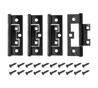 4 Pezzi Cerniera a Farfalla 6,6x3,5 cm per Non Mortise, Perni Rimovibili, Nero