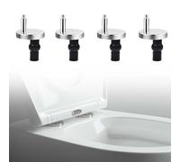 4 Pezzi Cerniera Tavoletta WC, MUNTE Fissaggi per Tavoletta WC, Cerniere-Universali Tavoletta-WC in Acciaio Inox, con Viti Ad Espansione, Dadi e Rondelle per Casa, Hotel e Bagni Pubblici