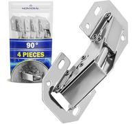 4 Pezzi Cerniere per Ante Cucina con Angolo di Apertura di 90° - Cerniere per Mobili con Molla a Pressione è Realizzata in Acciaio Nichelato - Garanzia di 10 Anni - MONTERAL