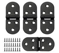 4 Pezzi Cerniere Pieghevoli, Cerniere per Mobili, Cerniere Rotonde a 180 Gradi, Cerniere da Tavolo con Viti, Cerniere per Legno, Porte, Armadio, Cancello, Finestra (Nero)
