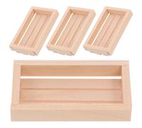 4 Pezzi Cestini In Legno Scala 1:12 Per Casa Delle Bambole
