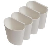 4 Pezzi Cestino Appeso Mini in Plastica Bianca per Utensili e Gomme | Studio, Ufficio e Stanza Creativa, Fondo Piatto, Raccolta Rapida, Ordine Vicino al Posto