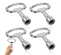 4 Pezzi Chiave Quadrate,Chiave Quadrata Universale per Contatori,Chiavi a Bussola in Metallo,Chiavi Multiuso in Acciaio Inox per Contatore Acqua,Ascensori,Cassetta,Elettriche,Scatola (Grande)