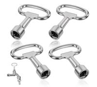 4 Pezzi Chiave Quadrate,Chiave Quadrata Universale per Contatori,Chiavi a Bussola in Metallo,Chiavi Multiuso in Acciaio Inox per Contatore Acqua,Ascensori,Cassetta,Elettriche,Scatola (Piccolo)