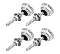 4 Pezzi Chiavistello Cofano Auto 30mm a Pulsante, Lega di Alluminio | Design a Incasso, Profilo Mini, Finitura Argento, Installazione in Garage, per Eventi ad Alta Velocità