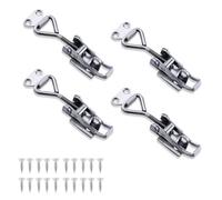 4 Pezzi Chiusura a Leva Regolabile in Acciaio, Morsetto a Levetta Rapido Morsetti a Ginocchiera Toggle Morsetto Piccola con Vite di Montaggio per Scatole, Armadietti, Cassetti, Porte e Finestre