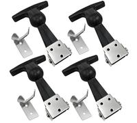 4 Pezzi Chiusure Per Cofano In Gomma In Acciaio Inox, T Handle Hasp Gomma Flessibile Draw Fermi, Fibbie In Con Chiusura Flessibile Per Camion Per Cassetta Degli Attrezzi, Motore, Cofano(Nero)