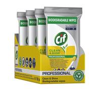 4 PEZZI CIF Pro Formula Clean & Shine Salviette Detergenti Igienizzanti 100 pz