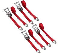 4 pezzi cinghia a cricchetto in acciaio inox rimorchio barca 3,7 m 25 mm ganc...