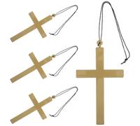 4 Pezzi Ciondolo Croce Pastorale in Plastica con Cordino Verde Militare | Leggero e Facile da Indossare, Poliestere e Plastica, per Clero e Missionari, Scena Liturgica