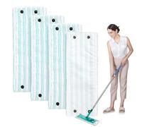 4 Pezzi Clean Twist M Micro Duo Mocio Panni per Pulizia Microfibra Kit, 42x15,5cm per coprispazzola Leifheit, coprispazzola per tutti i pavimenti