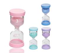 4 Pezzi Clessidra Bambini, Set Di Clessidre Colorate, 3/10/15/30 Minuti, Timer da Cucina, per Cucine, Aree Studio, Timer da Gioco E Arredamento per Uffici Domestici