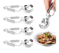 4 Pezzi Clip a Chiocciola in Acciaio Inossidabile Pinze per Alimenti,Clip per Alimenti a Clip per Lumache,per Lumaca,Pinze,Forchette,Testa Cava,Clip Alimentari,Granchio Piccoli,Utensile da Cucina