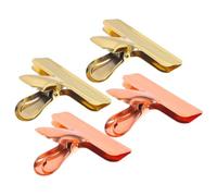 4 Pezzi Clip a Coda Lunga in Acciaio Inox, Forte Presa | Chiusura Sicura, Resistenza alla Pressione, Uso Versatile, Adatte per Documenti e Sacchetti Alimentari