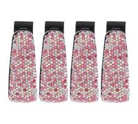 4 Pezzi Clip Auto per Occhiali da Sole Strass Rosa per Visiera | Plastica Finitura Scintillante, Installazione una Mano senza Attrezzi, per Interni Veicolo e Occhiali