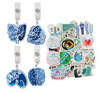 4 Pezzi Clip Di Badge Retrattili, 1 Pacchetto Di Adesivi Infermieri, Clip Posteriori Rotanti In Plastica, Riutilizzabili, Accessori Per Infermieri Medici.