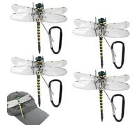 4 Pezzi Clip Di Cappello Da Libertà Dragonfly - Modello Figura Di Figura Artificiale Realistica Di Simulazione Falsa In PVC | Per La Decorazione Del Patio Da Giardino Da Giardino All'aperto