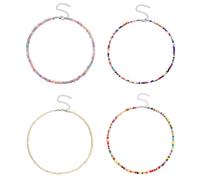 4 Pezzi Collana Di Perline Surfer Collana Girocollo Vinile Heishi Gioielli Vintage Rice Bead Boho Collana Gioielli Collana Regolabile Stile Bohémien Per Spiagge, Feste Di Compleanno, Feste In Maschera